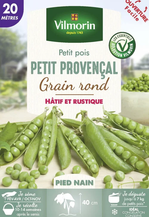 Jardin & nature:Petit Pois Provençal Vilmorin - graines à semer
