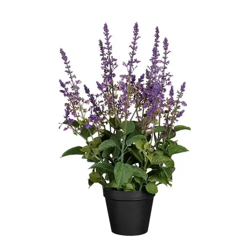 Nature facile:Sauge artificielle violette en pot - Ø 26 x H 49 cm