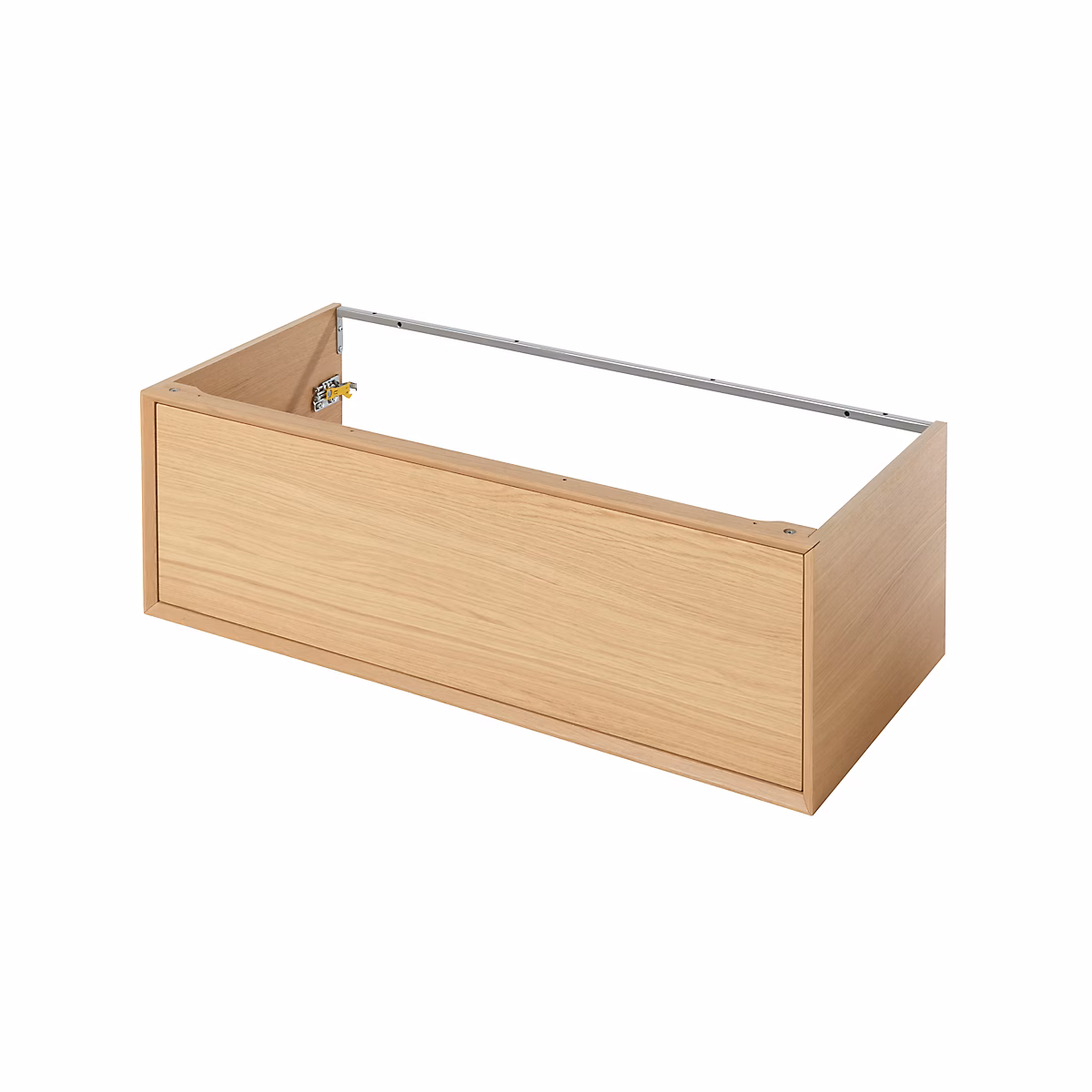 Meuble sous vasque suspendu l.100 cm placage chêne – 1 tiroir, GoodHome Avela