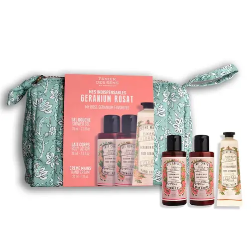À découvrir pour le jardin：Trousse de voyage Géranium rosat Panier des Sens - les 4 pièces
