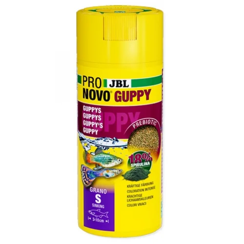 Accessoire au jardin：Granulés pour guppy enrichis - 136g/250ml - JBL ProNovo Grano S
