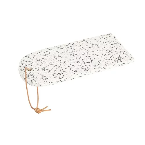 Pour vivre le jardin autrement：Planche à découper Terrazzo blanche et noire 33x15 cm