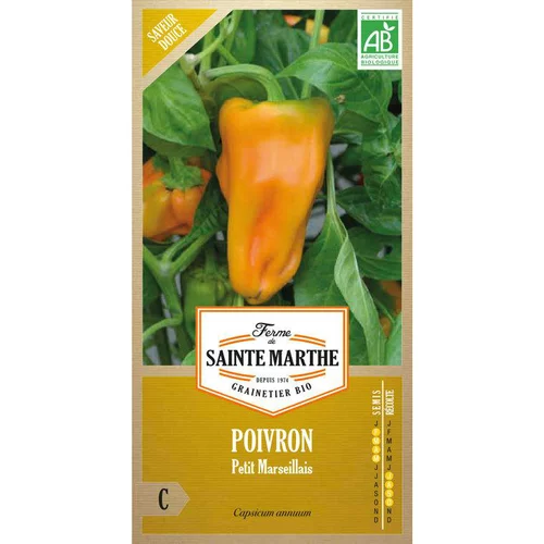 Bien pour le jardin：Graines de poivron Petit Marseillais bio Ferme de Sainte Marthe - graines à semer