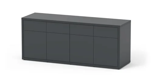 Jardin pour tous:Meuble pour aquarium en bois coloris gris foncé 4 portes Aquatlantis Sublime Ultra 200 - 200 x 60 x 83 cm