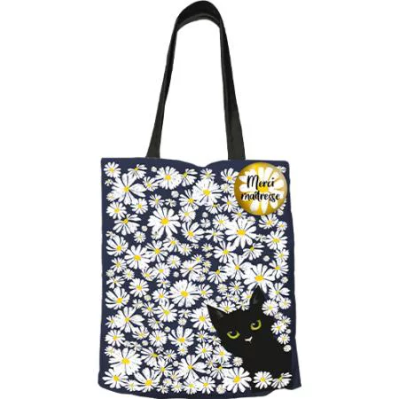 Jardin fonctionnel:Sac Tote bag Merci maitresse coloris multilcolore Cartes d'Art - 42 x 34 cm