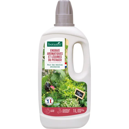 Déco extérieur：Engrais légumes du potager et plantes aromatiques en bouteille botanic® - 1L