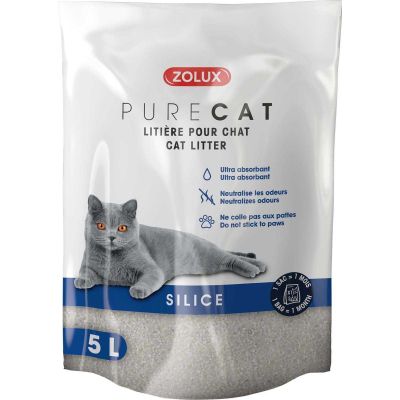 Litière silice nature Purecat (5 litres)