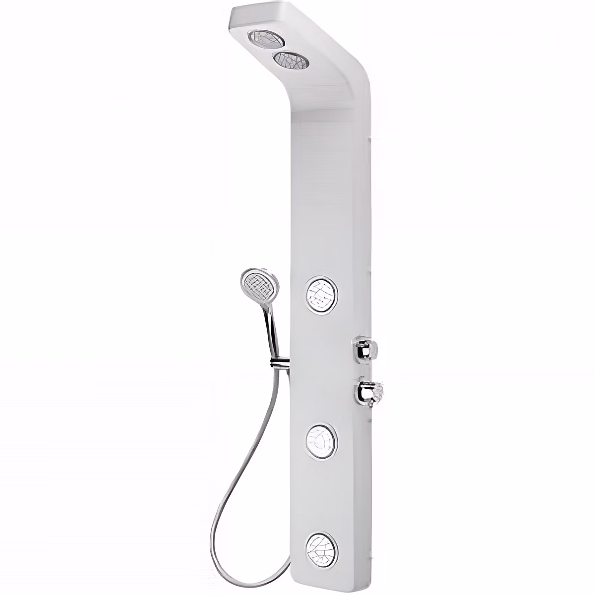 Colonne de douche blanche hydromassante 5 injecteurs réglables SANINDUSA Shadow livré avec flexible et douchette | Colonne de douche