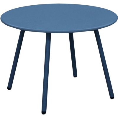 Table basse jardin ronde en acier Rio 50 cm (Bleu)