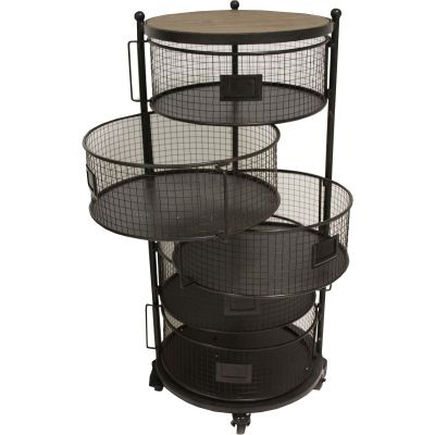 Etagère à roulettes 5 paniers en fer