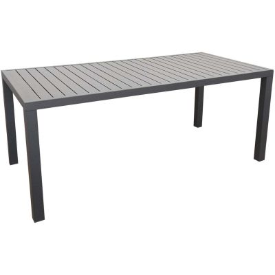 Table extérieure en aluminium plateau à lattes Alice 180 cm