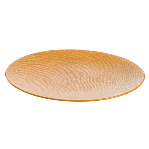 Idée extérieure:Assiette plate coloris jaune en grès Vésuvio - Ø 27 cm