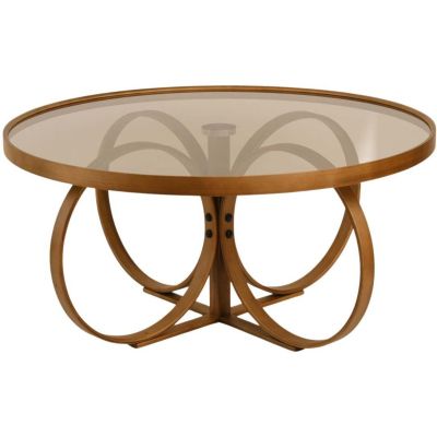 Table basse en bois et verre trempé Tokyo (Noyer)