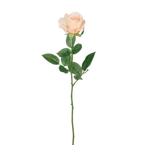 Pour aménager vos extérieurs：Tige de rose artificielle en plastique recyclé rose clair - 62 cm