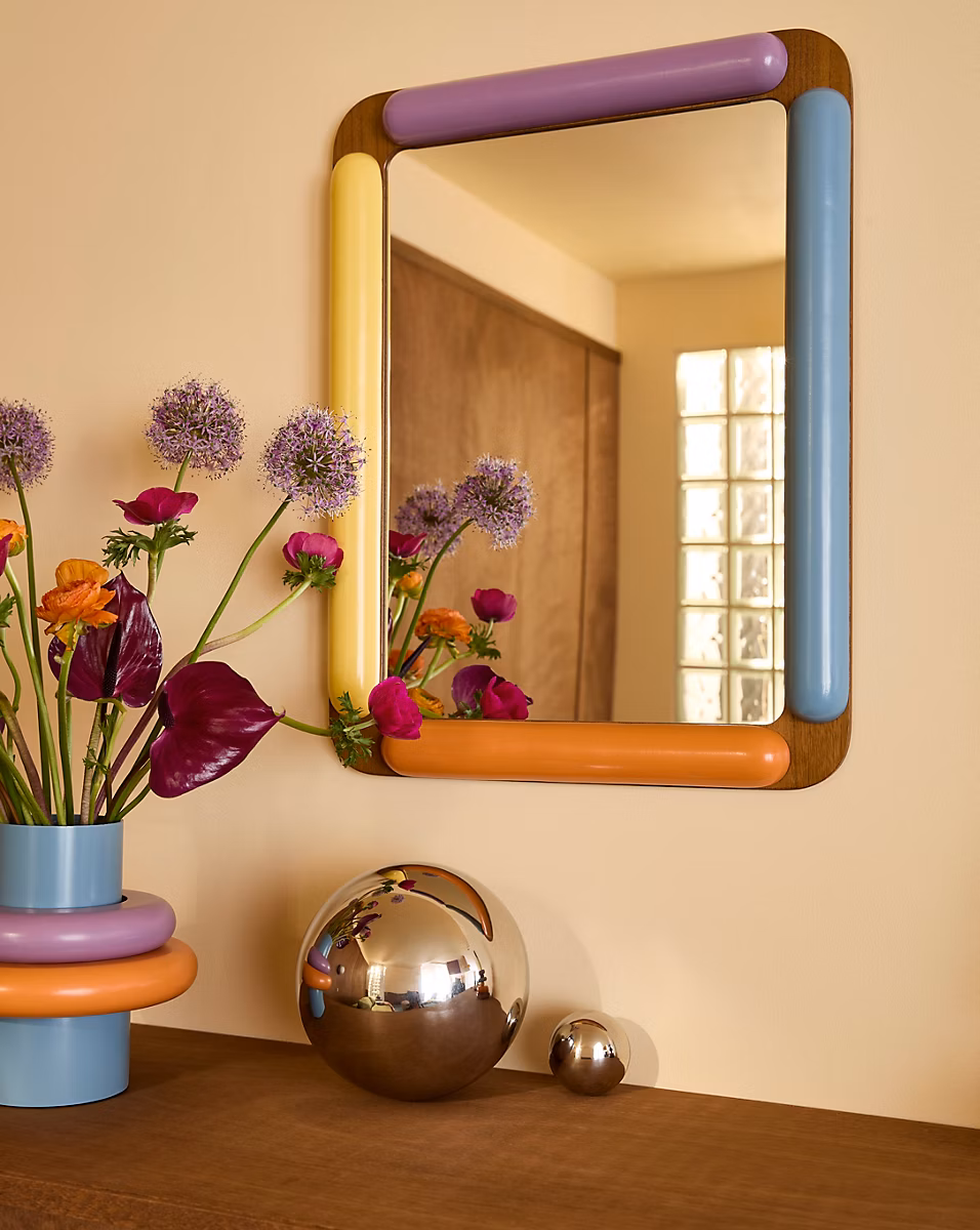 Miroir décoratif multicolore Joa en bois peint L.50 x H.65 cm – Réf. KQILTGTUD6087688768