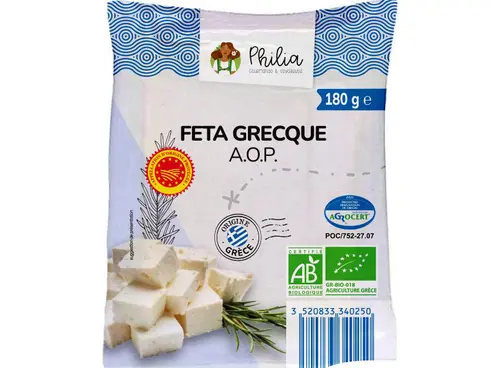 Jardin facile：Feta grecque AOP bio Philia – 180 g