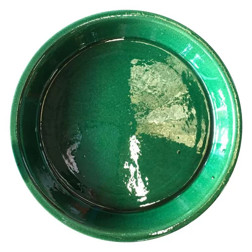 Pour votre jardin：Soucoupe en terre émaillée vert Jade Les Poteries d’Albi - Ø 41 cm