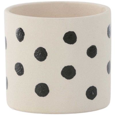 Cache pot en grès Sane 11x10 cm (Blanc et noir)