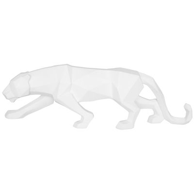 Panthère en résine mat Origami (Blanc)