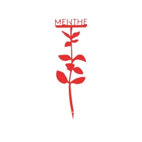 Jardin utile:Étiquette menthe petit modèle rouge H22,6 cm