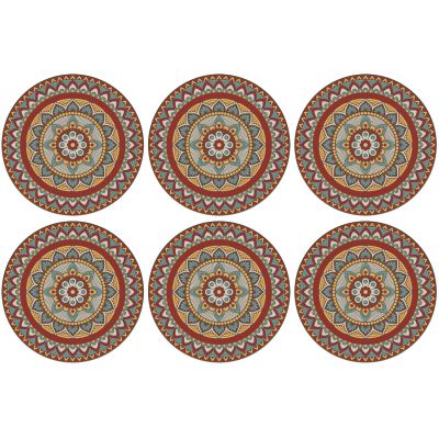 Set de table rond mandala 38 cm (Lot de 6) (Coloré)