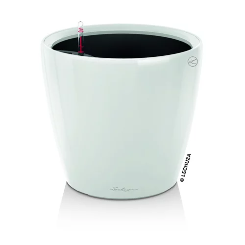 Facile à intégrer au jardin：Pot à réserve d'eau Classico Blanc Ø.43 x H.40 cm