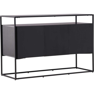 Buffet 3 portes en bois et acier Kingsport (Noir)