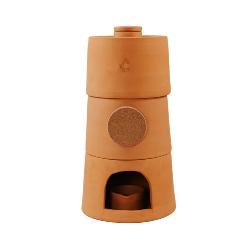 Confort dehors：Composteur Flower 1 étage coloris marron en terre cuite terracotta Ceercle - 18 kg
