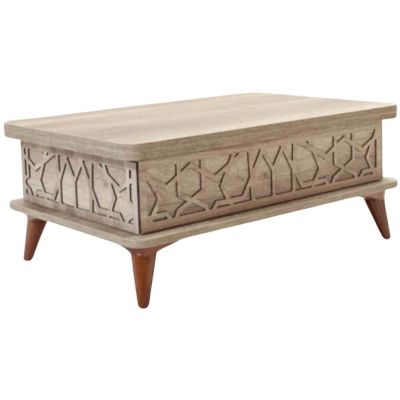 Table basse avec plateau modulable Ottowa Ada (Bois clair)
