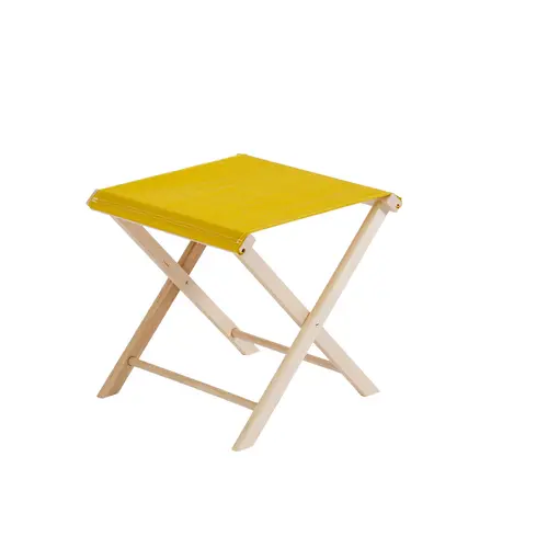 Jardin utile:Tabouret pliant coloris jaune en coton - 43 x 43 x 42 cm