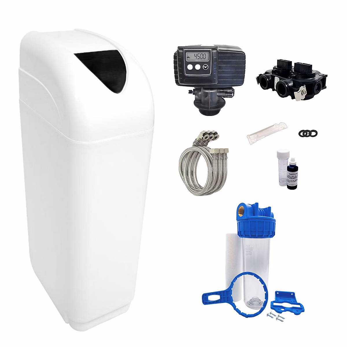Adoucisseur D'eau 20l Vanne Fleck 5600 Sxt Complet Bac Blanc – Kit Essentiel