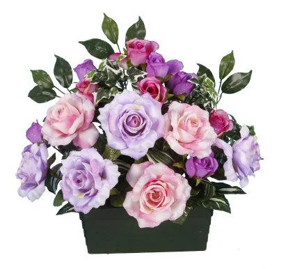 Pour mieux équiper vos extérieurs：Jardinière de rose artificielles fleurs et bouton