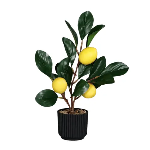 Parfait pour le jardin:Citronnier artificiel à fruits jaunes en pot - 30 cm