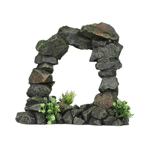 Une sélection pour l’extérieur：Décor aquarium della arch l coloris gris en polyrésine - 1 x 12,6 x 246 cm