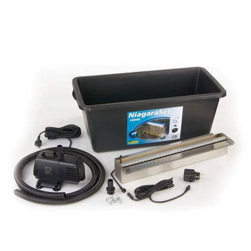 Extérieur durable：Kit cascade Ubbink Niagara Set 60 cm LED
