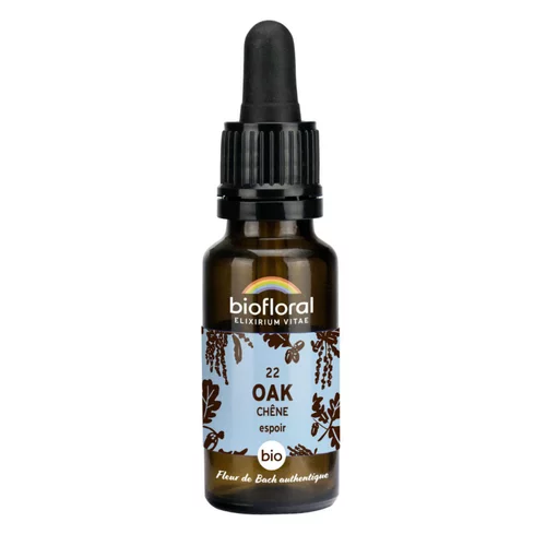 Confort au jardin：Élixir n°22 Biofloral de chêne en flacon de 20 ml