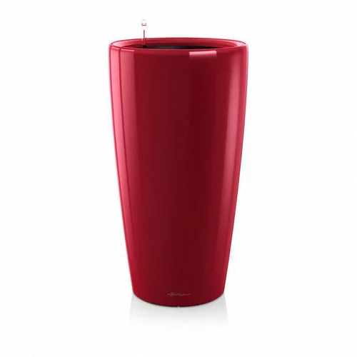 Jardin moderne：Pot à réserve d'eau Rondo Rouge scarlet Ø.32 x H.56 cm