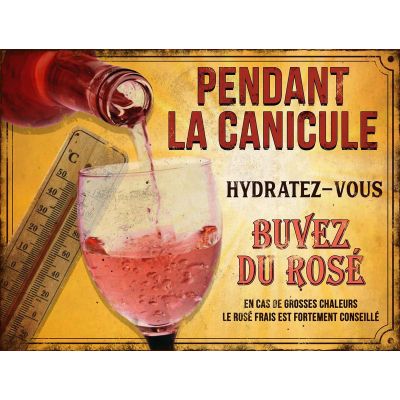Plaque décorative en métal humour 33 x 25 cm (Pendant la canicule…)