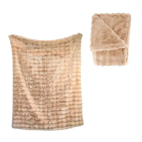 Pour vos besoins extérieurs：Plaid beige en polyester - 170 x 130 cm