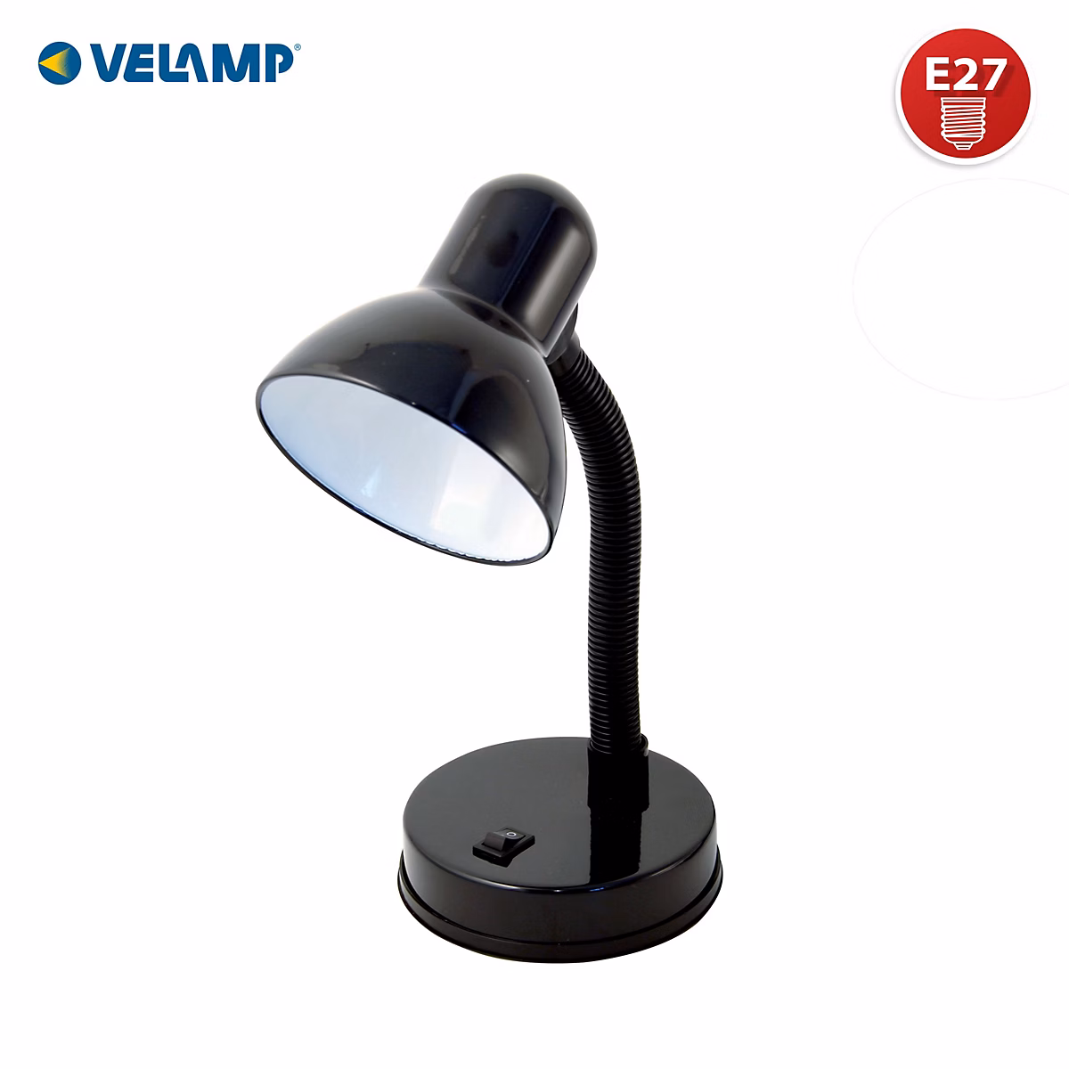 CHARLESTON: Lampe de bureau avec culot E27 – noir