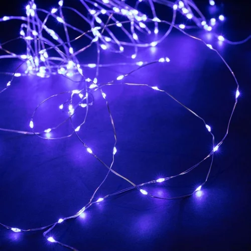 Une idée pratique pour l’extérieur：Guirlande lumineuse micro LED à lumière animée bleu sur secteur - 7,5 m