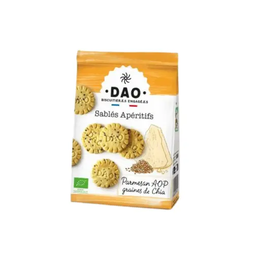 Univers jardin:Sablés apéritifs bio au parmesan et aux graines de chia Dao - 100 g