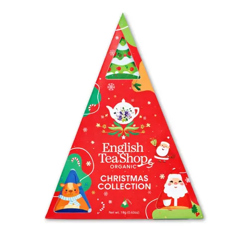 Une solution adaptée au jardin：Coffret pyramide de thés bio en sachets English Tea Christmas. Collection - 9 sachets
