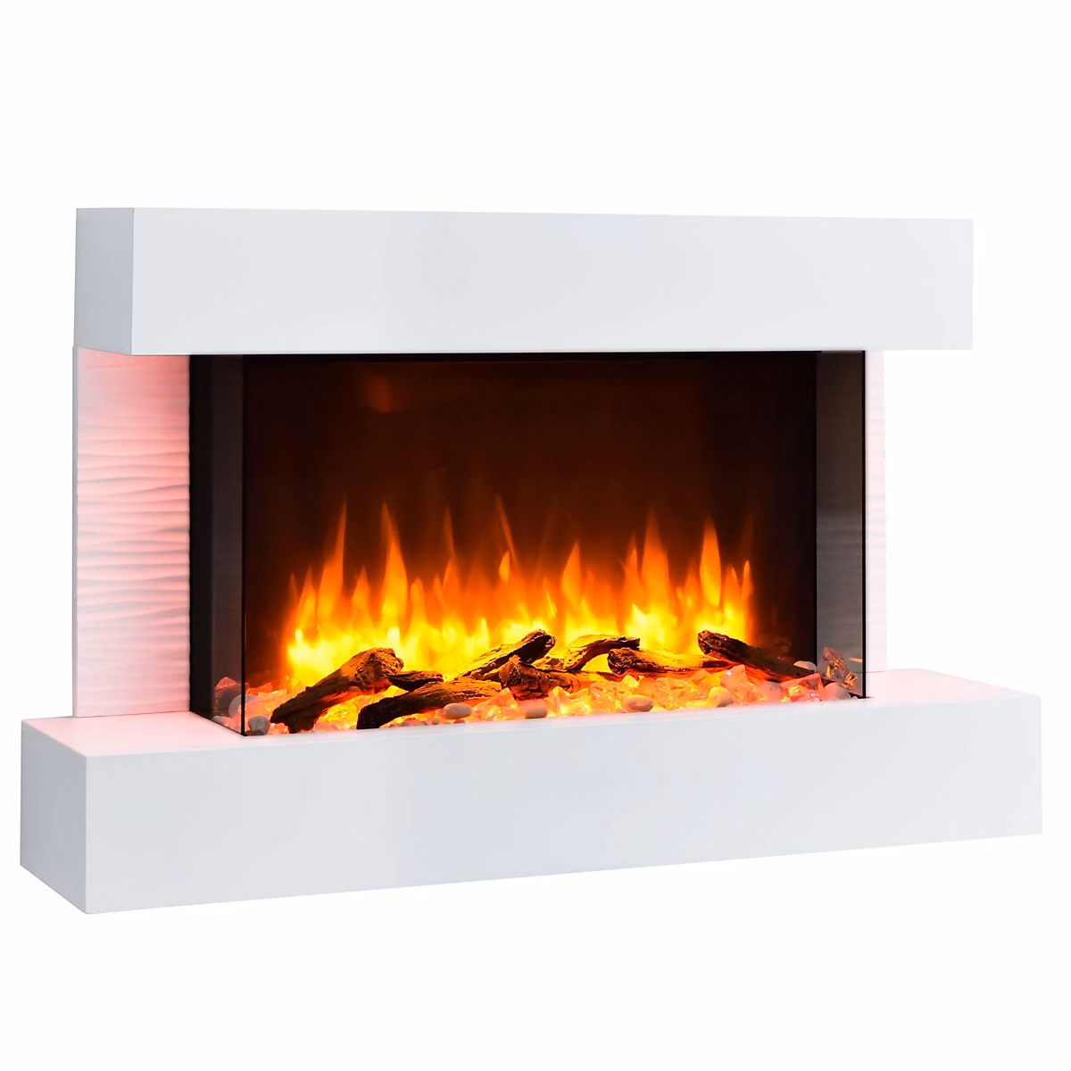 Cheminée électrique BALDERIA Aidan – cheminée électrique murale, 2000 W, Blanc