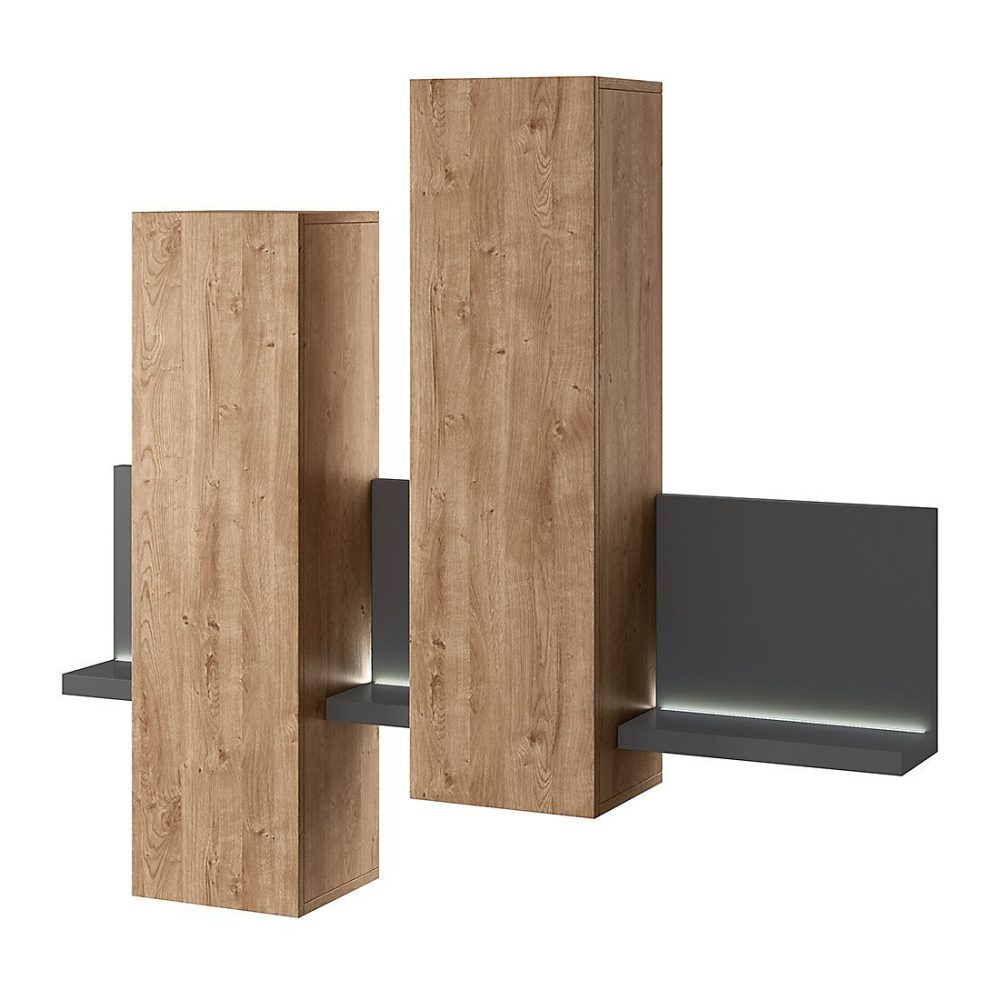 Composition murale BERGAME LED Chene et gris Design moderne – Réf. XUSABYSFY7710057880