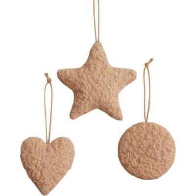 Ensemble de 3 décorations à suspendre Lu Set (Marron)