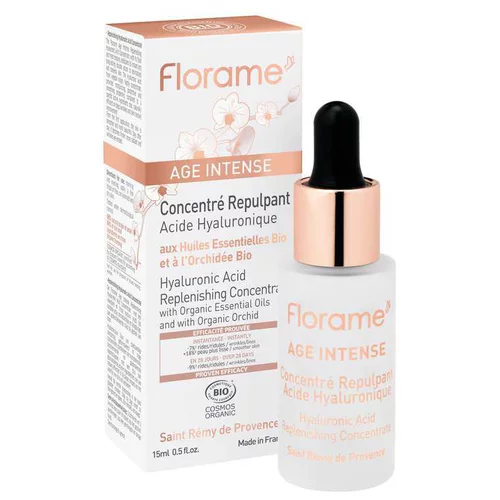 Pour un jardin agréable：Concentré Repulpant Acide Hyaluronique Âge Intense flacon 15 ml blanc