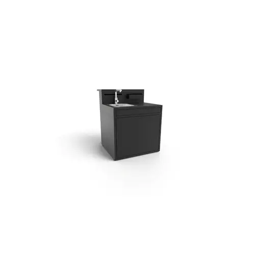 À découvrir pour le jardin：Support évier fermé en acier noir forme comptoir de bar Forge Adour - 90 x 97,2 x 112,5 cm