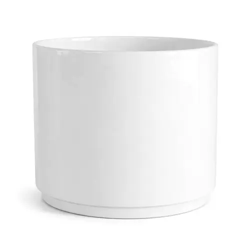 Loisirs extérieur:Pot Subly coloris blanc en céramique - Ø 18 x 16 cm