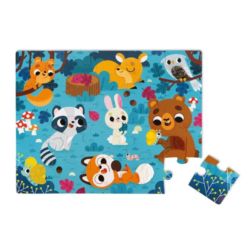 Pour enrichir votre univers jardin:Puzzle tactile animaux de la forêt – 2 à 4 ans